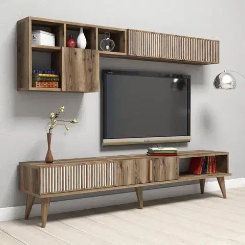 Obývacie steny TV skrinka / Obývacia stena Milan - Walnut