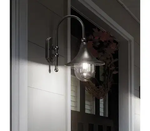 Svietidlá Ideal Lux - Vonkajšie nástenné svietidlo CIMA 1xE27/52W/230V IP43 antracit 246819