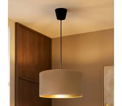 Svietidlá BRILAGI - Závesný luster VELVET 1xE27/60W/230V Ø 40 cm béžová/zlatá 8590828052272