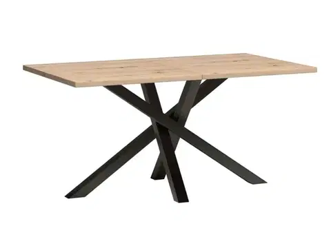Jedálenské stoly KONDELA Koli 160/260 rozkladací jedálenský stôl dub artisan / čierna
