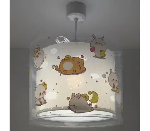 Svietidlá Dalber 41762E - Detský luster KAWAII FRIENDS 1xE27/15W/230V sivý 41762ME