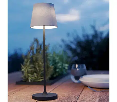 Lampy Eglo 75937 - LED stmievateľná nabíjateľná stolná lampa LEONERO LED/3,8W/5V 2000mAh čierna/krémová 75937