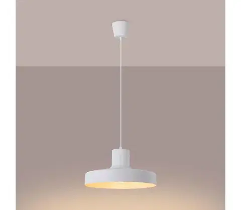 Svietidlá  SL.1702 - Luster na lanku BILO 1xE27/15W/230V pr. 35 cm biela SL.1702