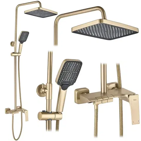 Kúpeľňové batérie REA REA - Sprchový set JOE Brush Gold REA-P5656