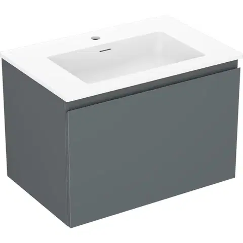 Kúpeľňový nábytok MEXEN/S - Orio kúpeľňová skrinka 70 cm s umývadlom Otis, 1 šuplík, grafit mat/biela mat 91A10-07047-1-BF66-W18M01