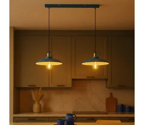 Svietidlá BRILAGI - LED Luster na lanku FLAMENGO 2xE27/60W/230V modrá BG72375
