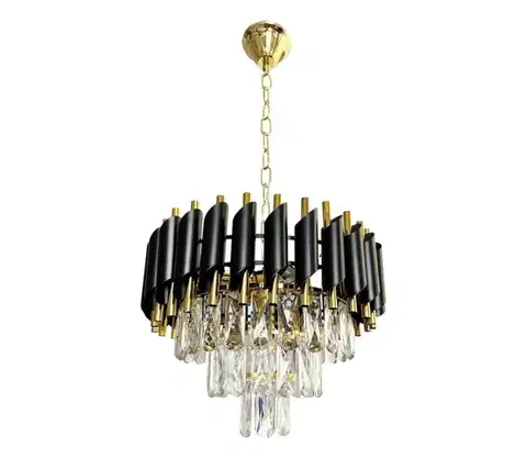 Svietidlá  Luster na reťazi CRISTAL 5xE14/40W/230V zlatá/čierna ML1634
