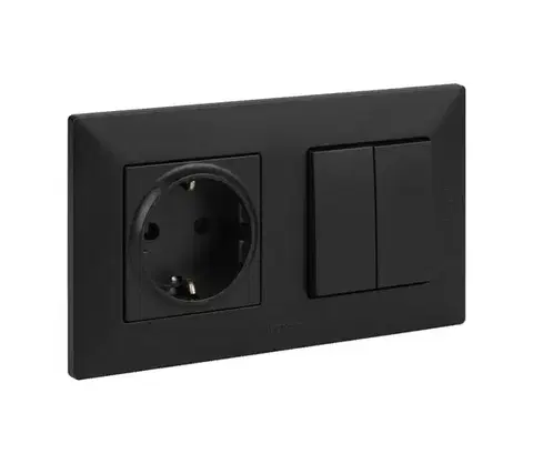 Predlžovacie káble Legrand-Dvojitý schodiskový vypínač 6+6 a domová zásuvka SC 250V/16A NILOE STEP LR0045+LR0037+LR0116