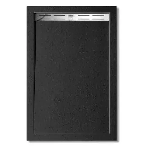Vane H K - BLACK STAR sprchová vanička z liateho mramoru, obdĺžnik, 80x70x3 cm SE-BLACKSTAR8070SET