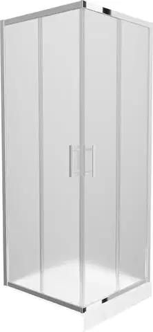 Vane MEXEN/S - Rio štvorcový sprchovací kút 80 x 80, mráz, chróm + vanička so sifónom Rio, biela 860-080-080-01-30-4510