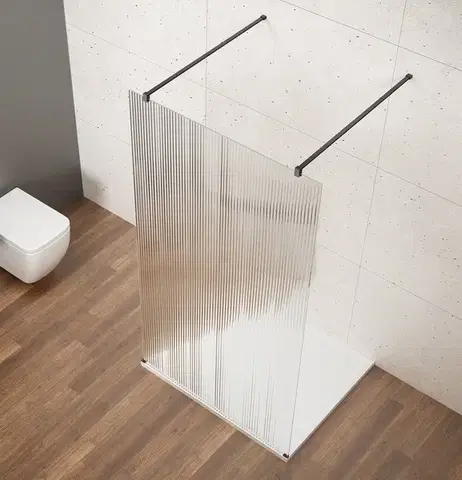 Sprchové dvere GELCO - VARIO BLACK jednodielna sprchová zástena do priestoru, sklo nordic, 1400  GX1514-02