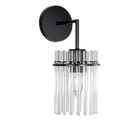 Svietidlá  Nástenná lampa 1xE27/60W/230V čierna/číra K-WBL032-1