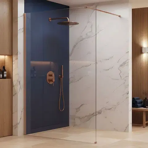 Sprchové dvere REA/S - Sprchová zástena Flexi Transparent / Brush Copper 100 KPL-K99362