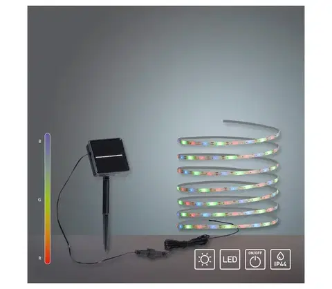 LED osvětlení JUST LIGHT. 19971-18 - LED RGB solárny pásik TEANIA LED//3,7V 5 m 1200 mAh IP44 19971-18