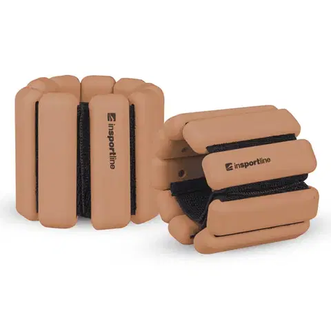 Ostatné fitness náradie Fitness závažie na členok a zápästie inSPORTline Brace 2x0,5 kg mocha mousse