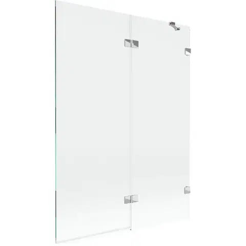 Sprchové dvere MEXEN/S - Lunar vaňová zástena 2-krídlová pravá 130 x 150, transparent, chróm 897-130-100-01-00-P