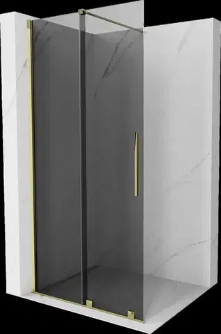 Sprchové dvere MEXEN/S - Velar Sprchová zástena posuvná Walk-in 110 x 200, grafit 8 mm, zlato 871-110-000-43-50