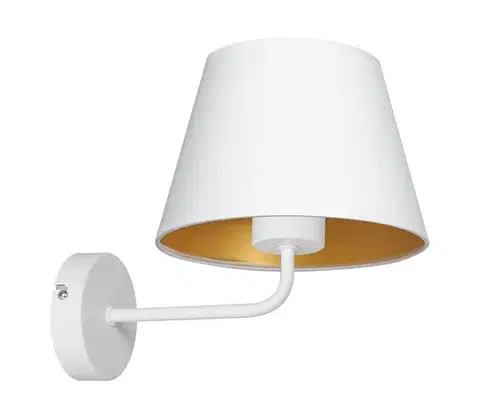 Svietidlá  Nástenná lampa ARDEN 1xE27/60W/230V biela/zlatá 3455