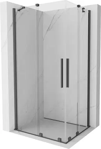 Sprchovacie kúty MEXEN/S - Velar Duo štvorcový sprchovací kút 100 x 90, transparent, šedá kartáčovaná 871-100-090-02-66