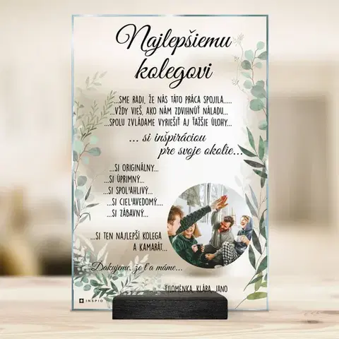 Tabuľky s venovaním (darčeky) Darček pre kolegu - personalizovaná plaketa s vlastným textom a dizajnom