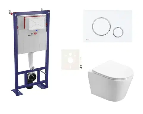 Záchody Cenově zvýhodněný závěsný WC set SAT do lehkých stěn / předstěnová montáž + WC SAT Infinitio SIKOSSIN76 SIKOSSIN76