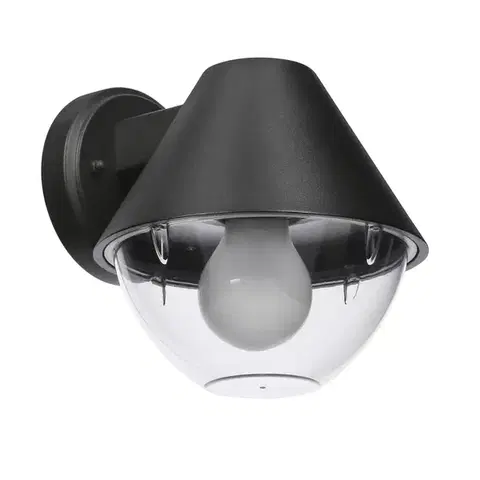 Nástenné svetlá Nástenná lampa Hendera záhradná 20,5x17,5 čierna 1x40W E27 kužeľové tienidlo IP44