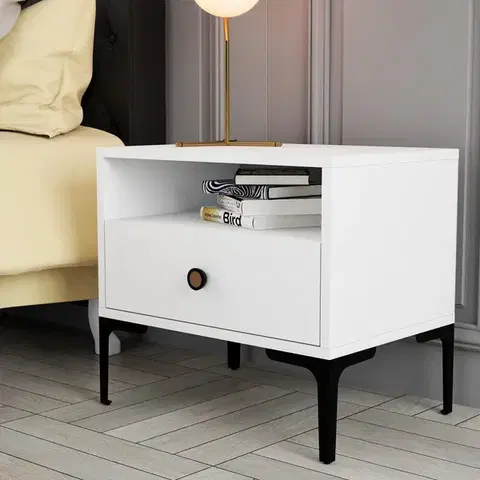 Nočné stolíky Nočný stolík Lizbon 535 - White