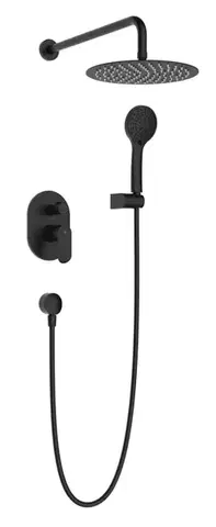 Kúpeľňové batérie Rubineta Rubineta - ULTRA-2F BLACK, podomietkový sprchový set vrátane príslušenstva OLBA625057