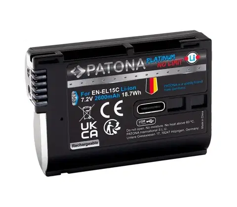 Predlžovacie káble PATONA - Akumulátor Nikon EN-EL15C 2600 mAh Li-Ion Platinum s USB-C PT1363