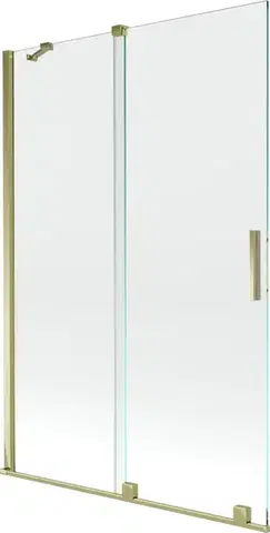 Sprchové dvere MEXEN/S - Velar Dvojkrídlová posuvná vaňová zástena 120 x 150, transparent, zlatá 896-120-000-01-50