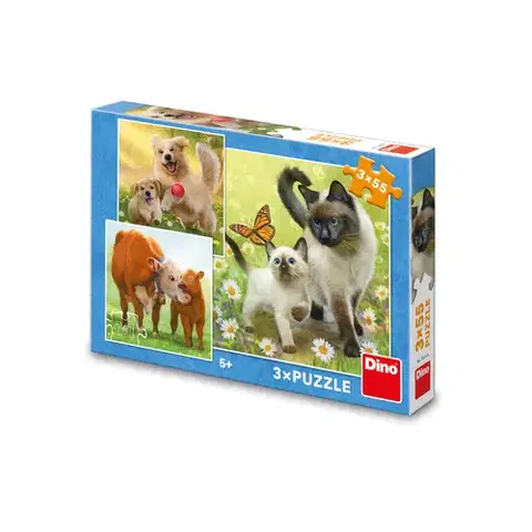 Do 99 dielikov Dino Puzzle Rodinka 3x55 Dino
