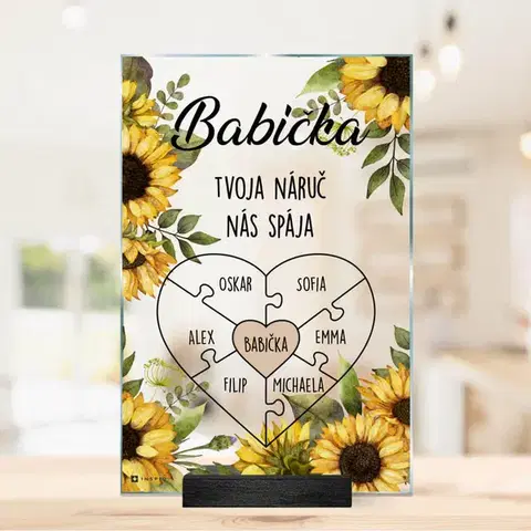 Tabuľky s venovaním (darčeky) Darček pre babičku - plaketa so srdcom