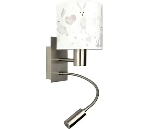 Svietidlá BRILAGI - LED flexibilná lampa BOBO 1xE27/25W/230V + LED/3W m. chróm/biela/zajačiky BG1556+BG5584