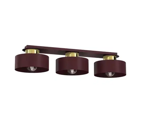 Svietidlá  Stropné svietidlo MARTI 3xE27/15W/230V 68x20,5 cm bordová/zlatá 9700