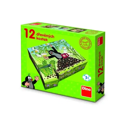 Obrázkové kocky Dino Toys Drevené kocky Krtko a priatelia 12 Dino