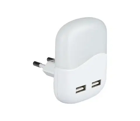 Svietidlá  LED Nočné svetlo so senzorom súmraku do zásuvky 2xUSB LED/0,45W/230V 4000K 508