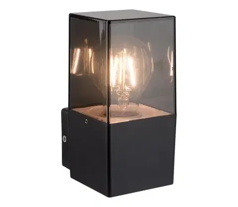 Svietidlá  Vonkajšie nástenné svietidlo 1xE27/40W/230V IP44 čierne OUTDOOR WALL LIGHT E27 XD SQ