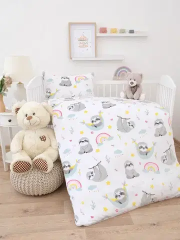 Detské obliečky MKLozkoviny.sk Obliečky mikroplyš do postieľky Exclusive – Leňochod - 100 × 135 cm - 40 x 60 cm