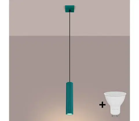 Svietidlá BRILAGI - LED luster na lanku CRESTO 1xGU10/10W/230V tyrkysový BR.1944
