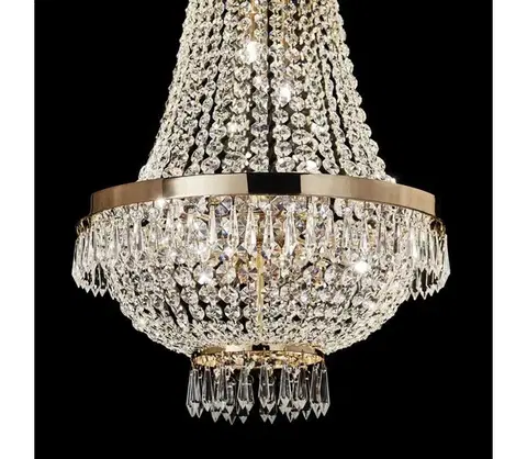 Svietidlá Ideal Lux - LED krištáľový luster na reťazi CAESAR 12xG9/3W/230V pr. 55 cm zlatý 114743