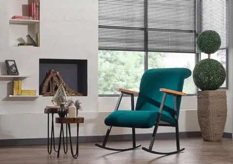 Kreslá Hojdacie kreslo Yoka - Petrol Blue