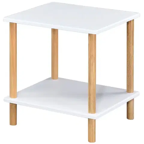 Konferenčné stolíky s úložným priestorom Konferenčný Stolík Gc7404 40x40x45 Biela/Prírodná