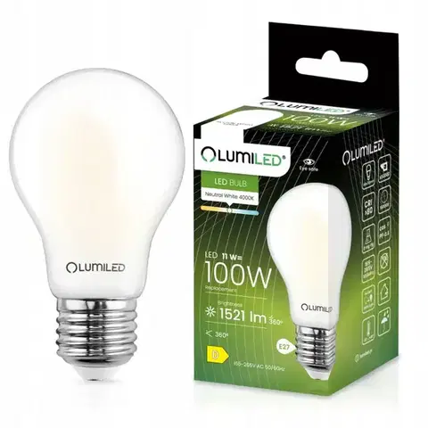 Žiarovky E27 Žiarovka LED A60 FIL FR 11W E27 1521LM 4000K