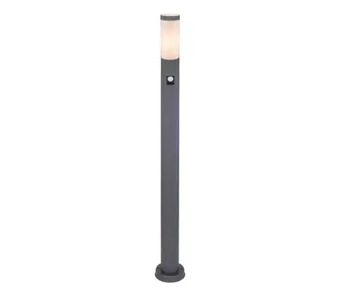 Záhradné lampy Globo 3159AS - Von. lampa so senzorom BOSTON 1xE27/15W/230V IP44 110 cm antracit 3159AS