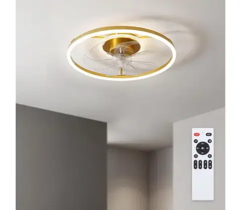 Ventilátory BRILAGI - LED stmievateľný stropný látor LED/66W/230V 55 cm biela/zlatá + diaľkové ovládanie WF-OSD-177-GLD