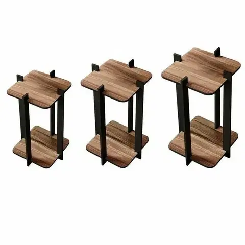 Kvetináče a truhlíky Stojan na kvety Flower Desk Square - Walnut