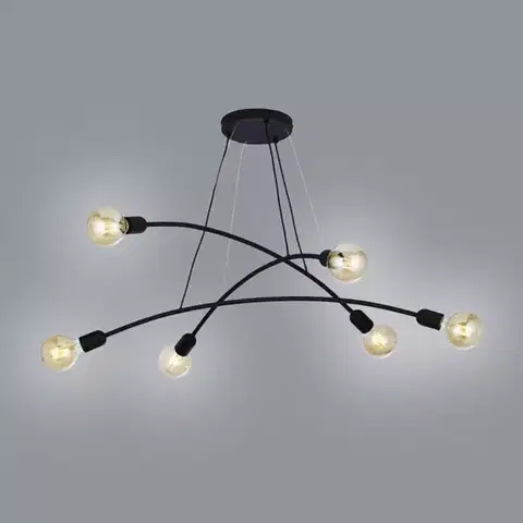 Lampy do obývačky Luster Helix 2726 Black Lw6