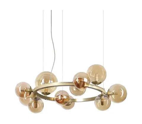 Svietidlá Ideal Lux - LED luster na lanku PERLAGE 11xG9/3W/230V pr. 73 cm zlatá/dýmová 322773