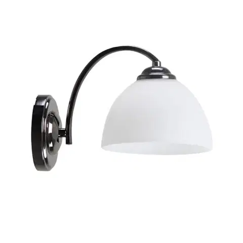Nástenné svetlá Nástenná lampa Gracja Lamp Čierna perla 1X40 E27 Biele tienidlo