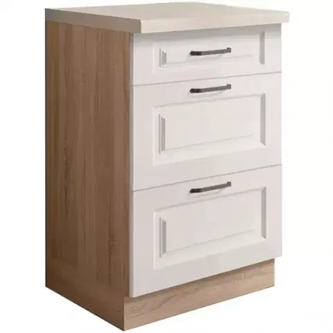 Kuchynské skrinky stojace Kuchynská skrinka Smart 9D Sonoma/biely Mat